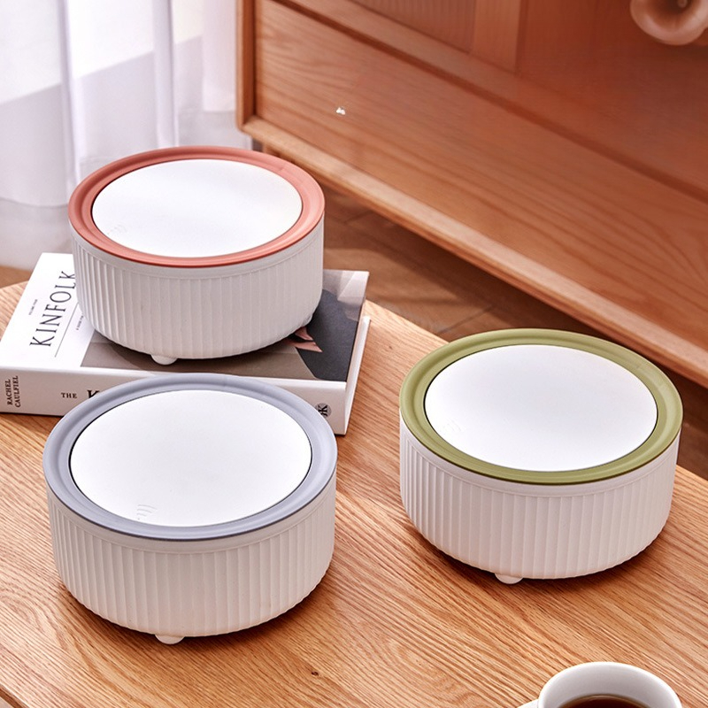 Commercial Kitchen Bin - Kapaklı Yuvarlak Çöp Kovası, Ayaklı Beyaz