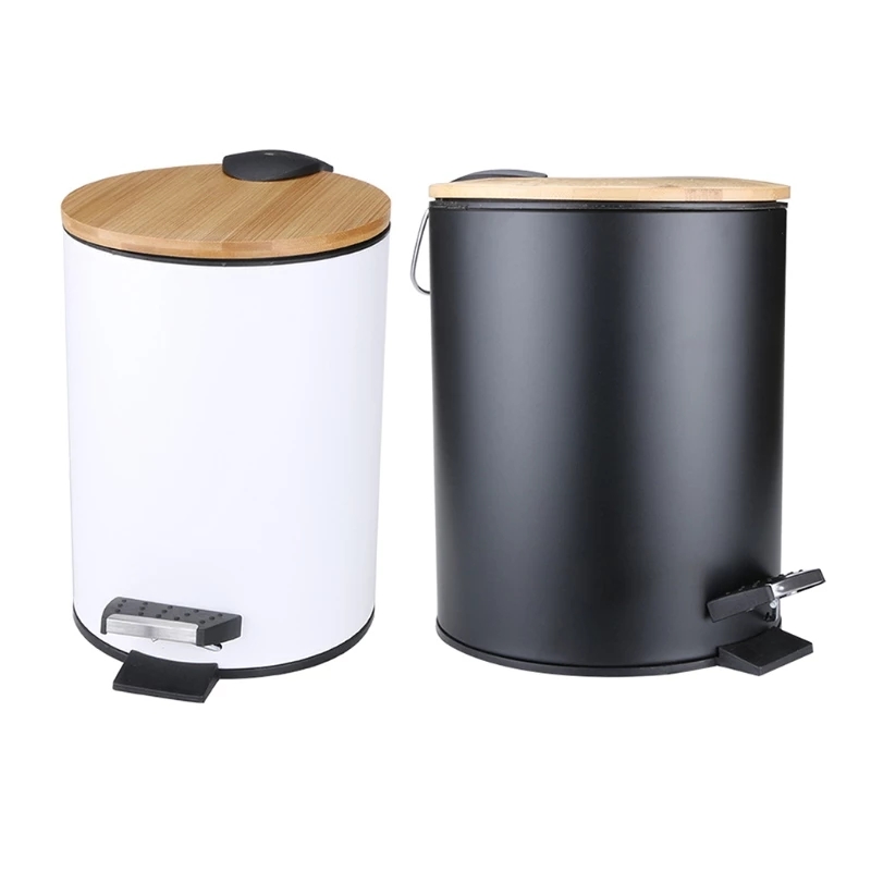 Commercial Kitchen Bin - 3/5L Ahşap Çevirmeli Adımlı Çöp Kovası